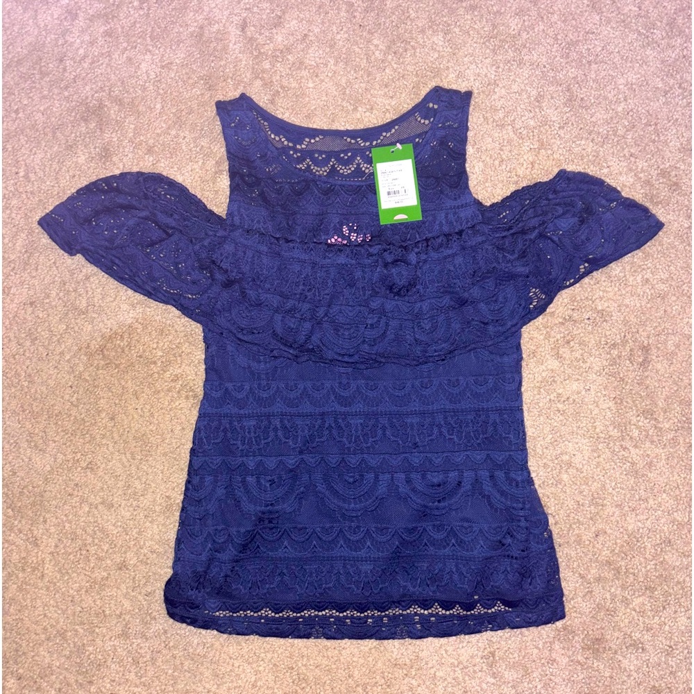 Lilly Pulitzer Cold Shoulder Lacey Top